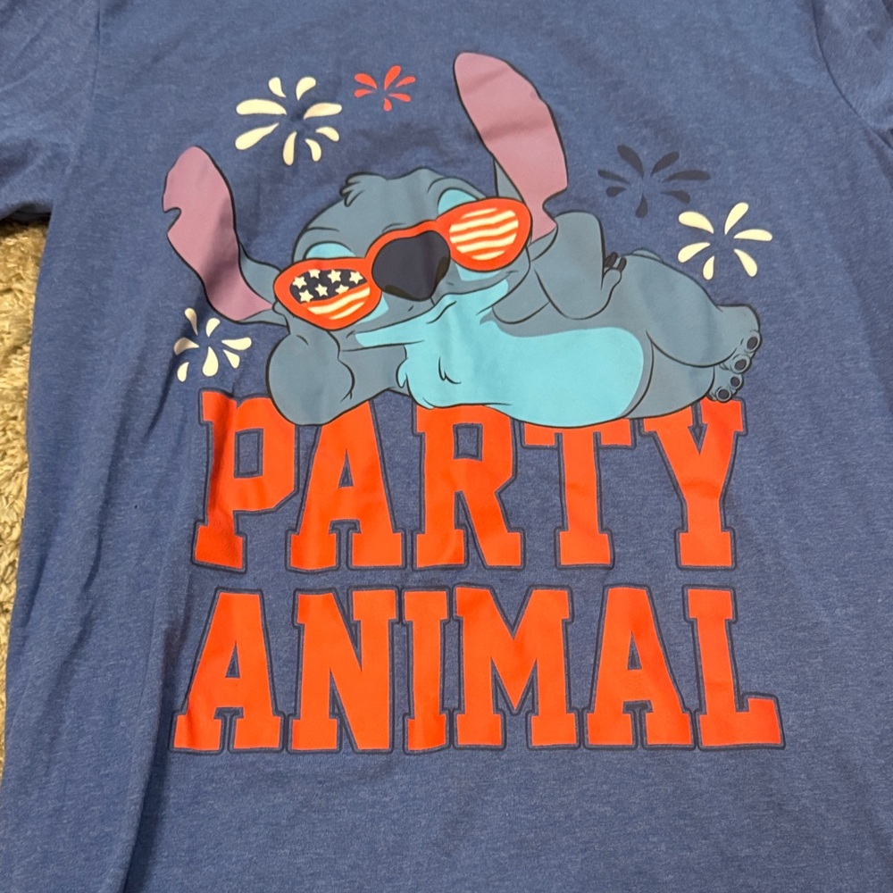 Disney Blue Stitch 'Party Animal' Tee
